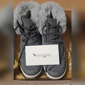 Koolaburra by UGG Gray Faux Fur Winter Boots – Size 9